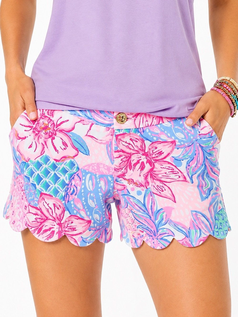 Lilly Pulitzer Buttercup Knit Short Pink Isle Snappy Turtle 14